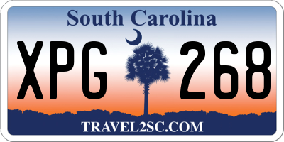 SC license plate XPG268
