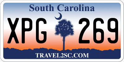 SC license plate XPG269