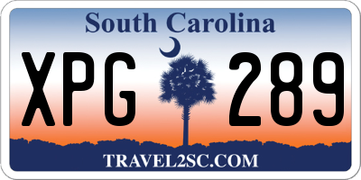 SC license plate XPG289
