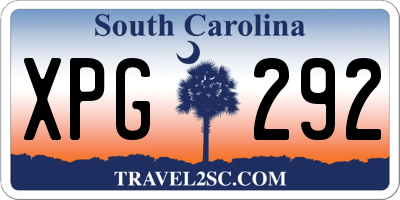 SC license plate XPG292