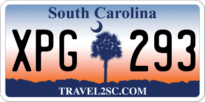 SC license plate XPG293