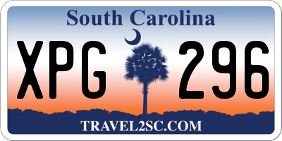 SC license plate XPG296
