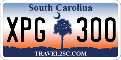 SC license plate XPG300