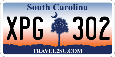 SC license plate XPG302