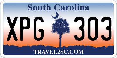 SC license plate XPG303