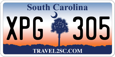 SC license plate XPG305