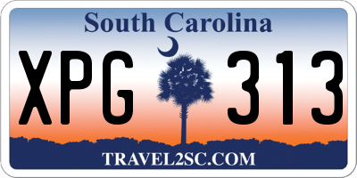 SC license plate XPG313