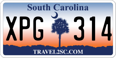SC license plate XPG314