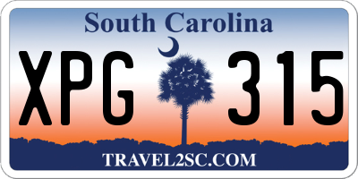 SC license plate XPG315