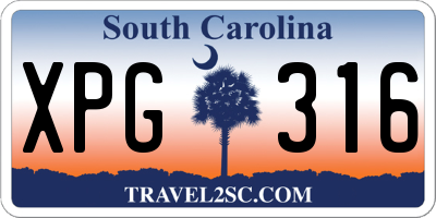 SC license plate XPG316