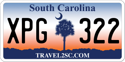 SC license plate XPG322