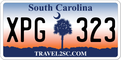 SC license plate XPG323