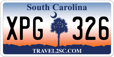 SC license plate XPG326