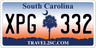 SC license plate XPG332