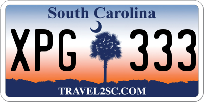 SC license plate XPG333