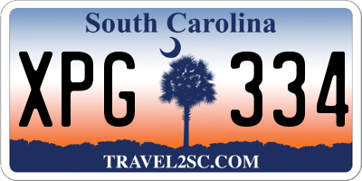 SC license plate XPG334