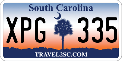 SC license plate XPG335