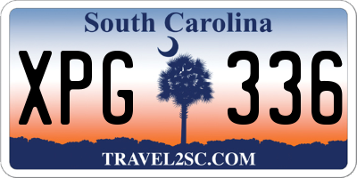 SC license plate XPG336