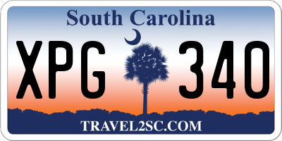 SC license plate XPG340