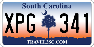 SC license plate XPG341