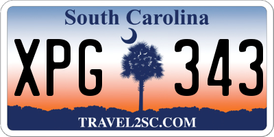 SC license plate XPG343