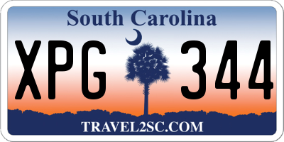 SC license plate XPG344