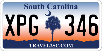 SC license plate XPG346