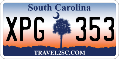 SC license plate XPG353