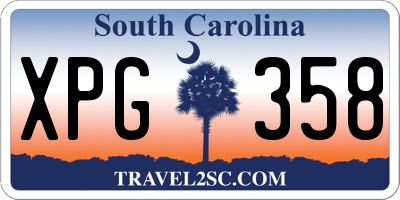 SC license plate XPG358
