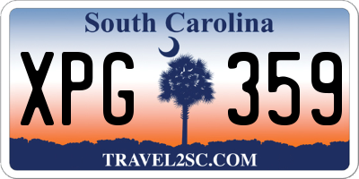 SC license plate XPG359
