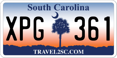 SC license plate XPG361