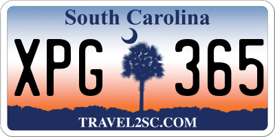 SC license plate XPG365