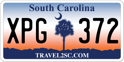 SC license plate XPG372