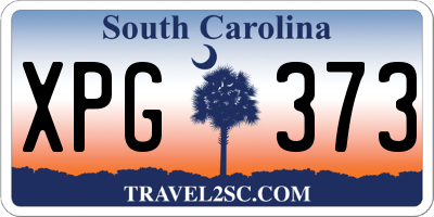 SC license plate XPG373