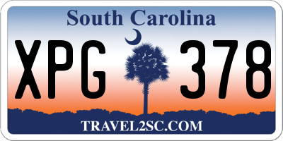 SC license plate XPG378