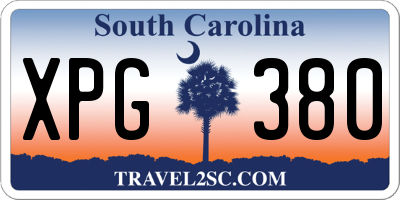 SC license plate XPG380