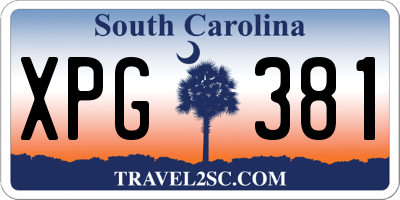 SC license plate XPG381