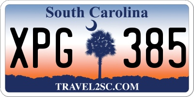 SC license plate XPG385