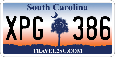 SC license plate XPG386