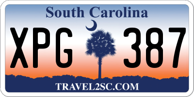 SC license plate XPG387