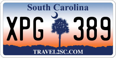 SC license plate XPG389