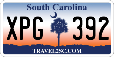 SC license plate XPG392