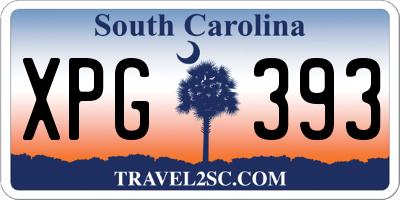 SC license plate XPG393