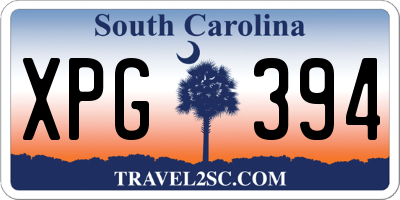 SC license plate XPG394