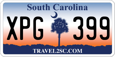 SC license plate XPG399