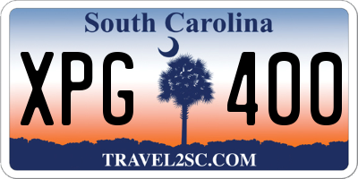 SC license plate XPG400