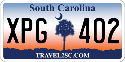SC license plate XPG402