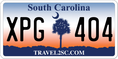 SC license plate XPG404