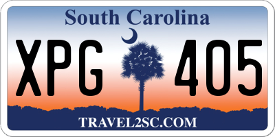 SC license plate XPG405