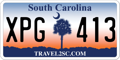 SC license plate XPG413